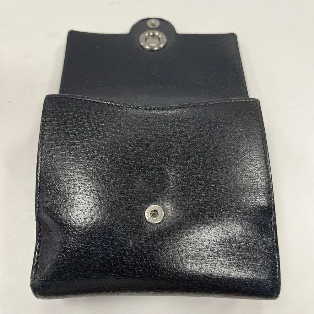 Gucci Eclipse Insignia Black Leather Compact Wallet - Preowned - Picture 7 of 14